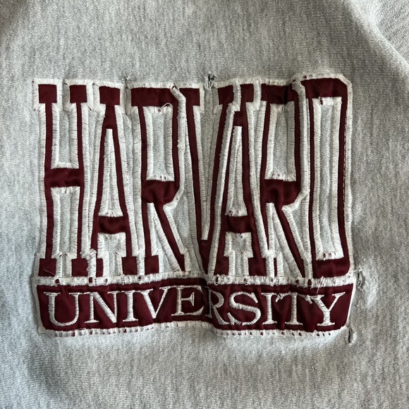 VTG Harvard University‎ Crewneck Sweatshirt Large Gray Reverse Weave USA 80s - Picture 2 of 12